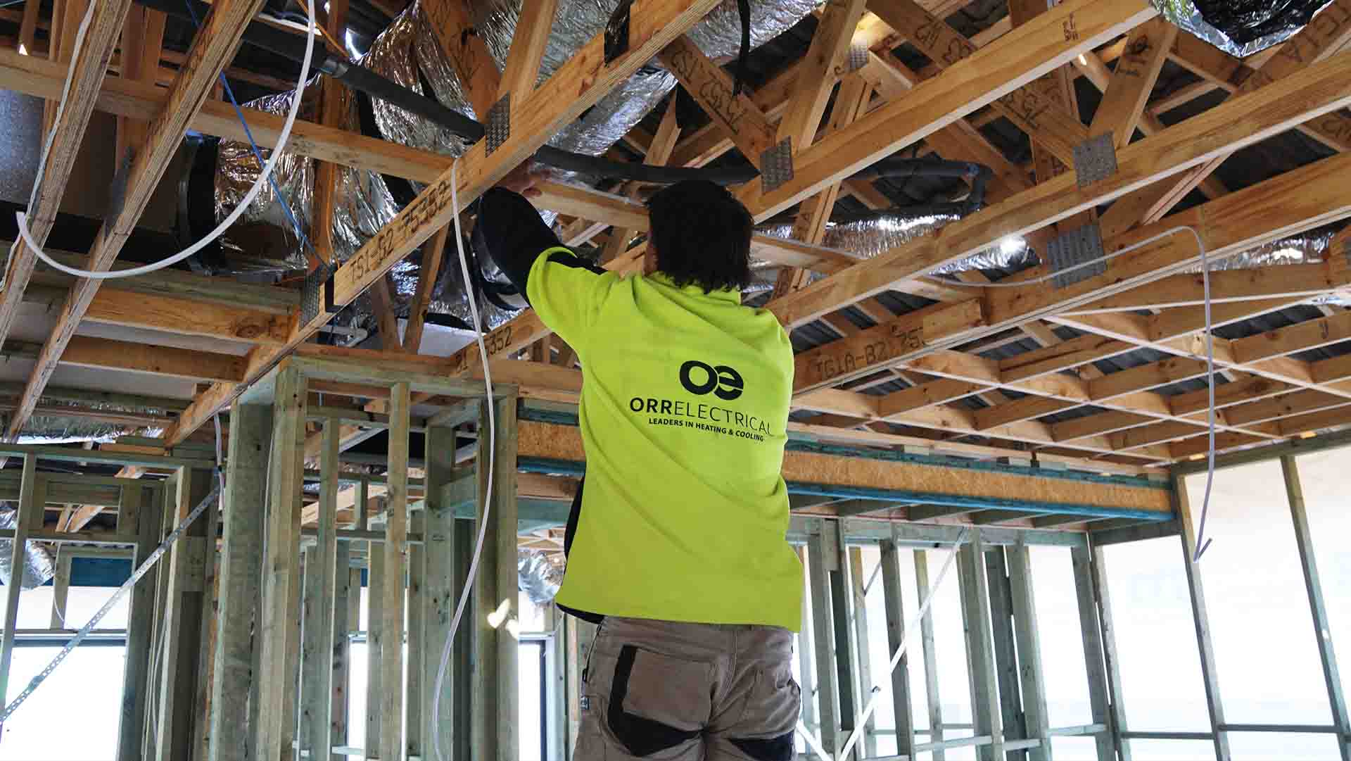 Orr Electrical electrician wiring a new home