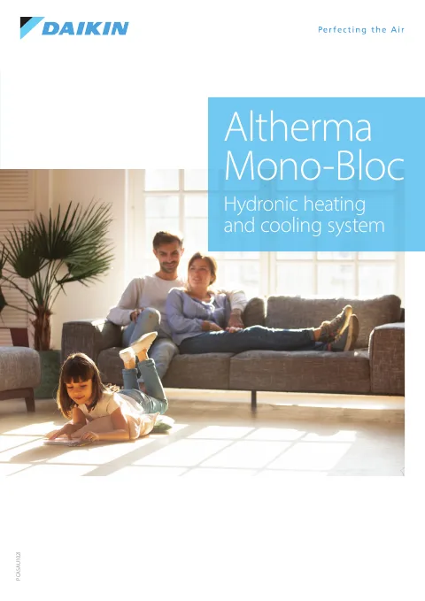 Cover of the Daikin Altherma Mono-Bloc brochure
